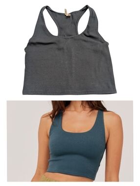 Pact Organic Women's Ribbed Bra Crop Top Ore Size Large